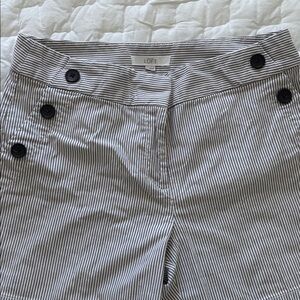 Grey and white striped shorts